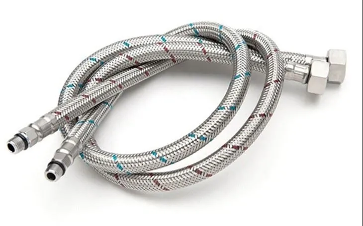 Kran aksessuari zanglamas po'latdan yasalgan kran bilan bog'langan shlang, 3/8 dyuymli ayol siqish ipi X M10